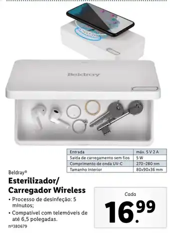 Lidl Beldray Esterillizador/ Carregador Wireless promoção