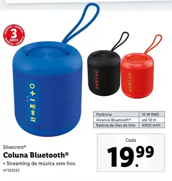 Lidl Silvercrest Coluna Bluetooth promoção