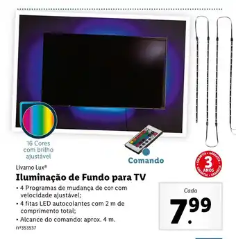 Lidl Livarno Lux Iluminação de FUndo para TV promoção