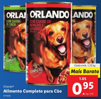 Lidl Orlando Alimento Completo para Cão 1,25Kg promoção