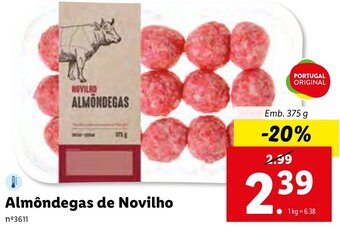 Lidl Almôndegas de Novilho 375g promoção