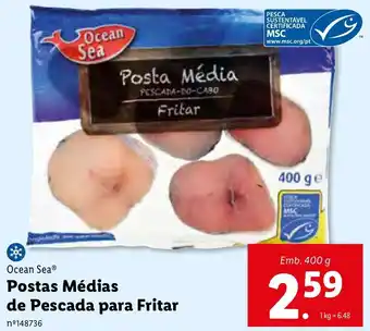 Lidl Ocean Sea Postas Médias de Pescada para Fritar 400g promoção