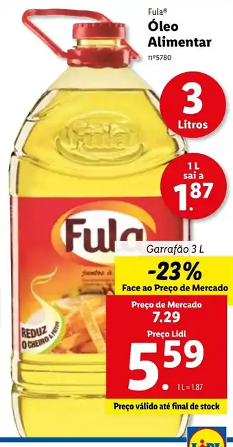 Lidl Fula Óleo Alimentar 3 Litros promoção