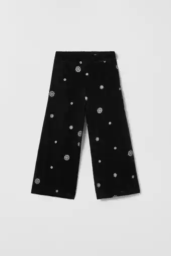 ZARA Calças velvet com brilhos promoção