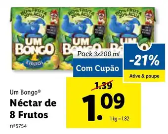Lidl Um Bongo Néctar de 8 Frutos 3x200ml promoção