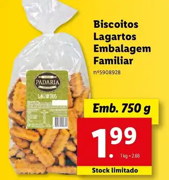 Lidl Biscoitos Lagartos Embalagem Familiar 750g promoção