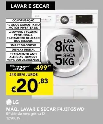 Radio Popular LG Maq. Lavar 8kg E Secar 5kg promoção