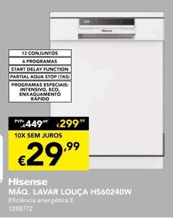 Radio Popular Hisense Maq. lavar Louca promoção