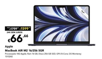Apple Macbook Air M2 16/256 SGR