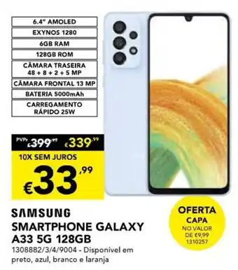 Radio Popular Samsung Smartphone Galaxy A33 5G 128GB promoção
