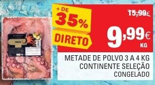 Continente Metade de Polvo 3 A 4Kg Continente promoção