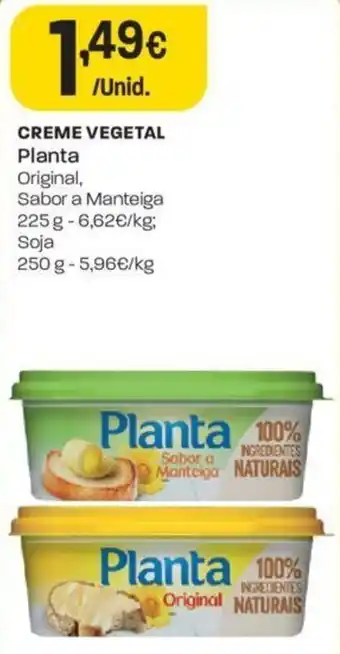 Intermarché Creme Vegetal Planta 225g promoção