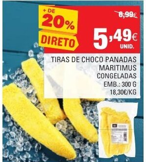 Continente Tiras de Choco Panadas Maritimus Congeladas 300g promoção