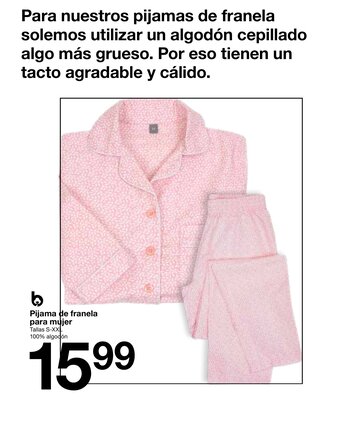 Zeeman Pijama de Franela para mujer tallas S-XXl promoção