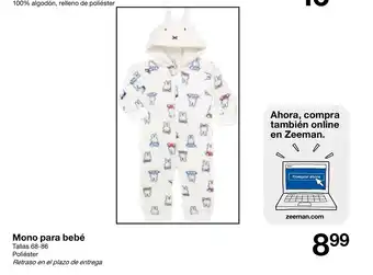 Zeeman Mono para bebe Tallas 68-86 promoção