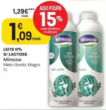 Intermarché Leite 0% s/ lactose Mimosa 1L promoção