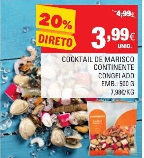 Continente Cocktail de Marisco Continente 500g promoção