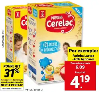 Lidl Farinha Láctea -40% Açúcares promoção
