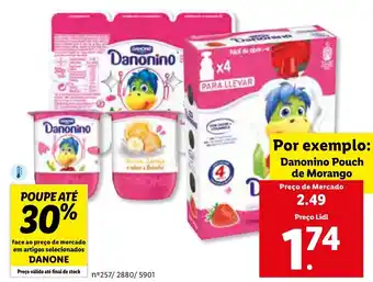 Lidl Danonino Pouch de Morango promoção