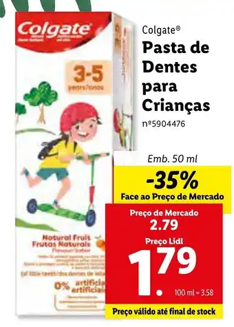Lidl Colgate Pasta Dentes para Crianças 50ml promoção