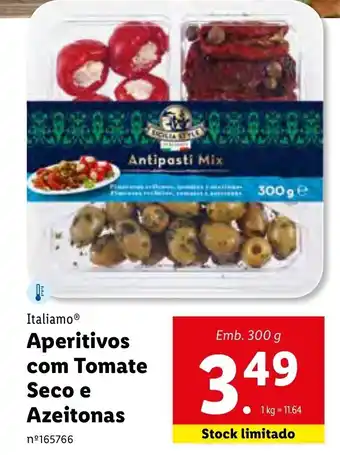 Lidl Italiamo Aperitivos com Tomate Seco e Azeitonas 300g promoção