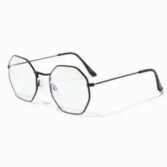 Claire's Solar blue light reducing black octagon clear lens frames promoção