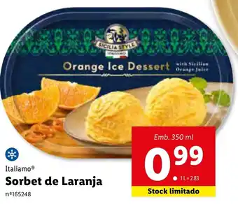 Lidl Italiamo Sorbet de Laranja 350ml promoção