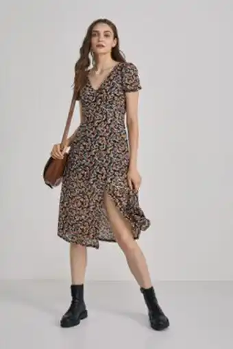 Springfield Vestido midi entalhado estampado promoção
