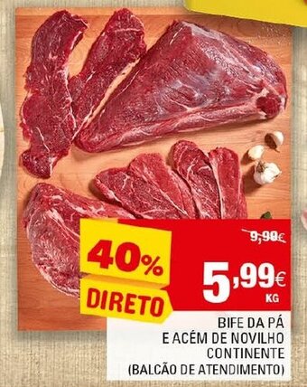 Continente Bife da Pá e Acém de Novilho Continente promoção