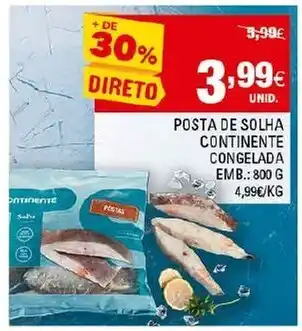 Continente Posta de Solha Continente Congelado 800g promoção