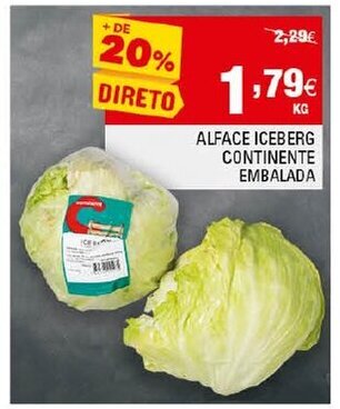 Continente Alface Iceberg Continente Embalada promoção