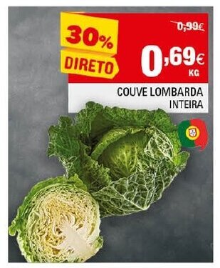 Continente Couve Lombarda Inteira promoção