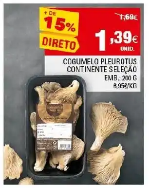 Continente Cogumelo Pleurotus Continente 200g promoção