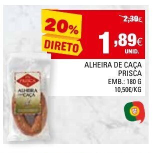 Continente Alheira de Caça Prisca 180g promoção