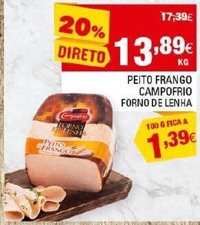 Continente Peito Frango Campofrio Forno de Lenha promoção
