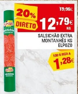 Continente Salsichão Extra Montanhês Elpozo promoção