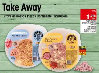 Continente Pizza Atum e Bacon/ Fiambre Queijo Continente 400g/410g promoção