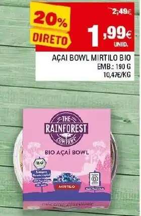 Açai Bowl Mirtilo Bio 190g
