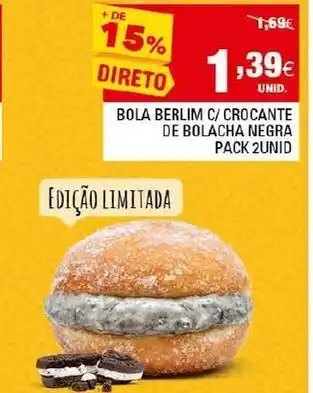 Continente Bola Berlim C/ Crocante de Bolacha Negra Pack 2 Unid promoção