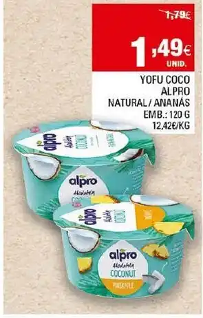 Continente Yofu Coco Alpro Natural/ Ananás 120g promoção