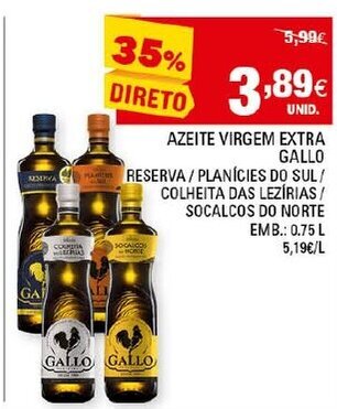 Continente Azeite Virgem Extra Gallo 0,75L promoção