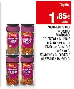 Continente Segredos do Mundo Margão 32g/ 58g/ 30g/ 40g promoção