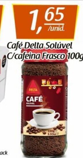 Mota Reis Cafe Delta Soluvel c/ Cafeina Frasco 100g promoção