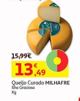 Auchan Queijo curado milhafre ilha graciosa kg  promoção