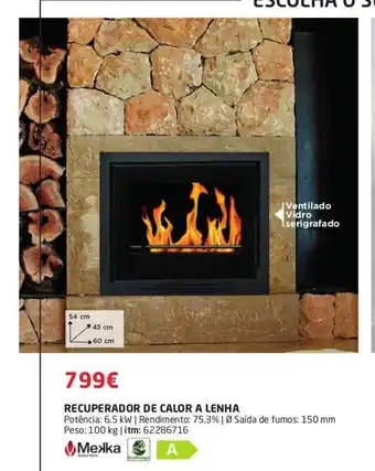 Bricomarché Recuoerador de Calor a Lenha promoção