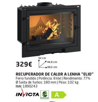 Bricomarché Recuperador de Calor A Lenha "Elio" promoção