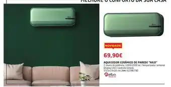 Bricomarché Aquecedor Ceramico de Parede "Nilo" promoção