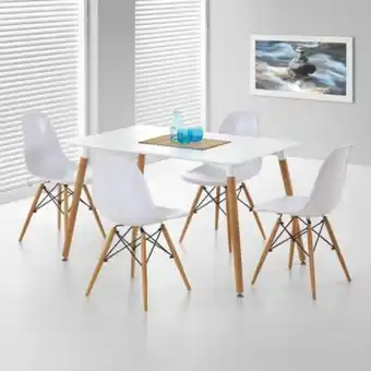 Homy Casa Pack mesa denver ii + 4 cadeiras denver ii (branco) promoção