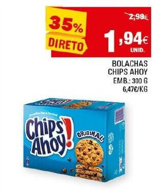 Continente Bolachas Chips Ahoy 300g promoção