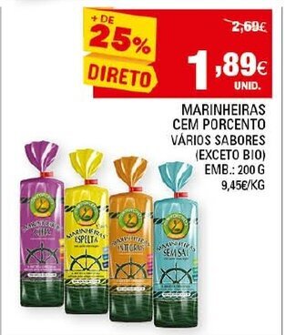 Continente Marinheiras Cem Porcento 200g promoção